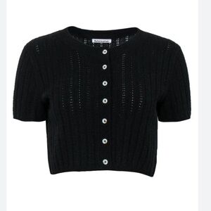 100% cashmere reformation short sleeved cardigan